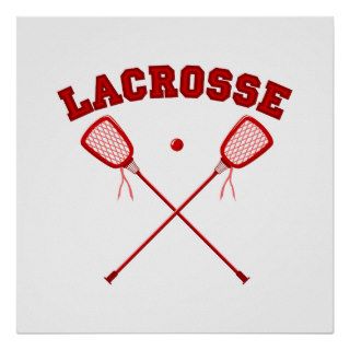 Red Lacrosse Logo Poster