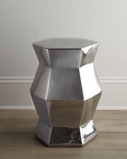 Silvery Ceramic Stool