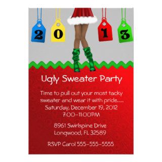 Chic Holiday/Christmas Ugly Sweater Party Personalized Invitations