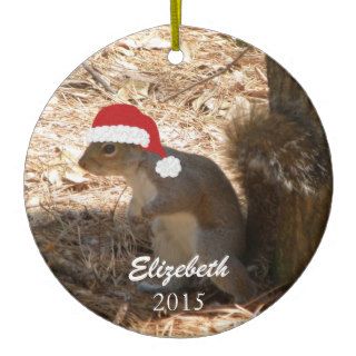 Personalized Christmas Squirrel Ornament