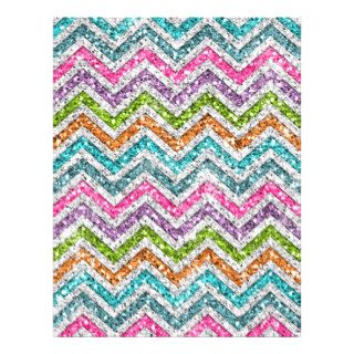 Cool awesome trendy bright colours chevron zigzag full color flyer