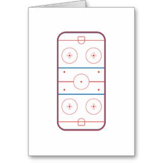 ice hockey rink graphic greeting cards