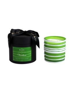 Verdure Botanic Candle in Thick Striped Artisan Vessel   D.L. & Company   Tan