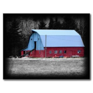 Old Red Barn in the Country Postcards
