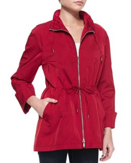 Womens Brandy Zip Front Topper Jacket With Drawstring Waist, Snapdragon  