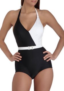Esther Williams Splice of Life One Piece in Black  Mod Retro Vintage Bathing Suits
