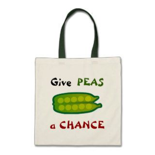 Eat Your Veggies Give PEAS a CHANCE Tote Bag