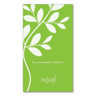 Place Card Wedding Leaf Branch lime green Business Card Template