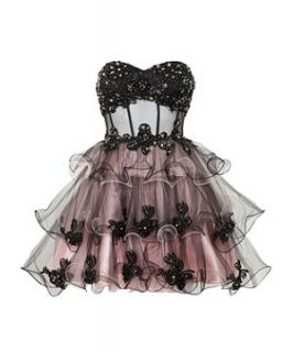 Ruby Prom Black Layered Prom Dress