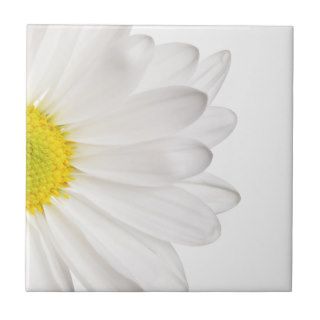 White Daisy Flower Background Customized Daisies Tiles