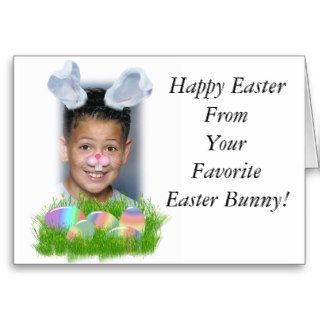 Easter Bunny (Ears & Nose Adjustable) Photo Frame Greeting Cards