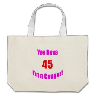 45 Cougar Birthday Canvas Bag