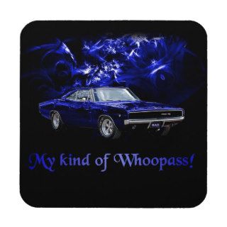 Mopar '68 Charger   Ready to WhoopAss Beverage Coaster