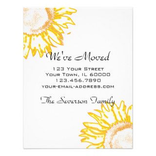 Yellow Neon Sunflower Change of Address Invitation