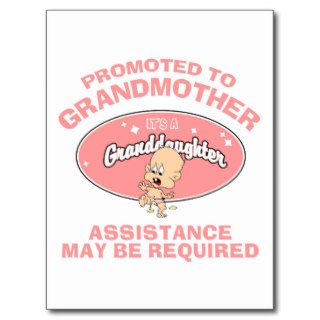 Funny New Grandmother New Granddaughter Post Cards