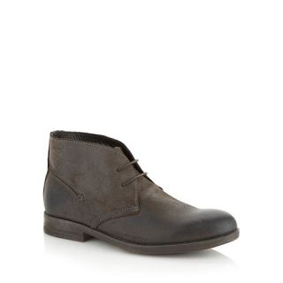 Clarks Wide fit dark brown Goby Hi suede leather chukka boots