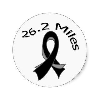 26.2 Miles Marathon Ribbon Skin Cancer Round Sticker