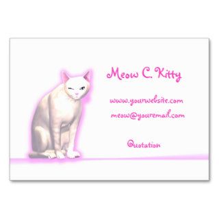 Kitty Wink   Chubby Size Business Card Templates