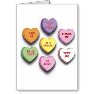 Candy Conversation Hearts Gifts and Apparel Cards