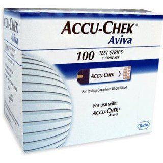 Accu Chek Aviva Plus Blood Glucose Test Strips, 100 Count Health & Personal Care