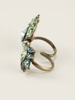 Lanvin Crystal Embellished Two Finger Ring   Rio Store