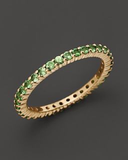 Tsavorite Stackable Eternity Band in 14K Yellow Gold's