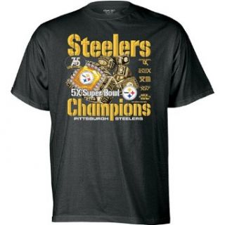Pittsburgh Steelers 75th Anniversary 5x Super Bowl Champions Ring Tee  Novelty T Shirts  Sports & Outdoors