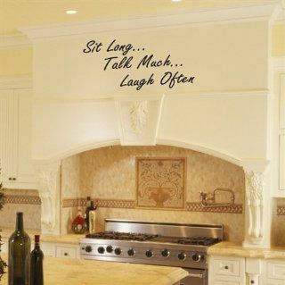 Sit Long, Talk Much, Laugh Often Kitchen Vinyl Wall Decals Sticker Quote Decor Art for Home  