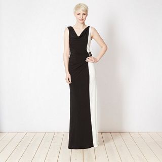 Star by Julien Macdonald Designer black colour block maxi dress