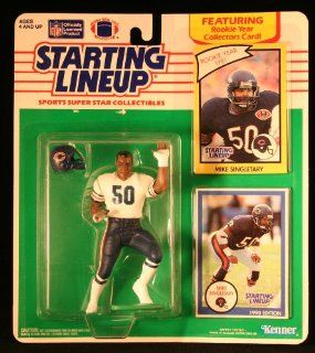 MIKE SINGLETARY / CHICAGO BEARS 1990 NFL Starting Lineup Action Figure & 2 Exclusive NFL Collector Trading Cards Toys & Games