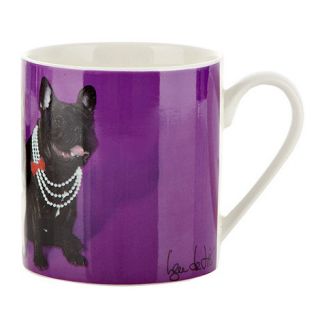 Ben de Lisi Home Purple cabaret dog motif mug