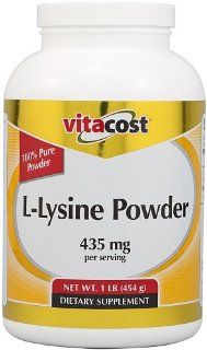 Vitacost L Lysine Powder    435 mg per serving   1 lb Health & Personal Care