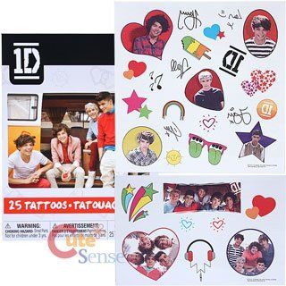 One Direction   25 Temporary Tattoos   Body Paint Makeup