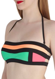 Psyched for Surfing Swimsuit Top in Bandeau  Mod Retro Vintage Bathing Suits