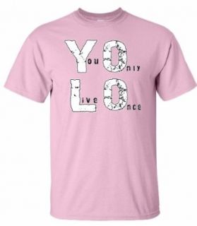 Adult Pink YOLO You Only Live Once T Shirt   5XL Clothing