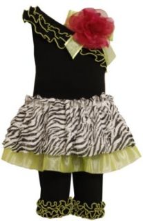 Bonnie Jean Girls 2T 4T Black One Shoulder Skirt With Knit Legging Bonnie Jean Clothing