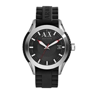 Armani Exchange Mens black silicone strap active watch