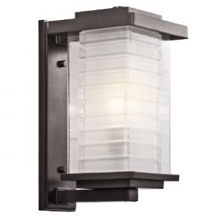 49366AZ Ascari 1 Light 17 Inch Outdoor Wall Mount, Architectural Bronze Finish with Clear Glass Outside and Frosted Glass Inside   Wall Porch Lights  
