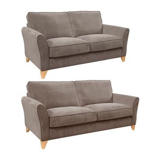 Set of large and medium taupe Fyfield sofas with light wood feet