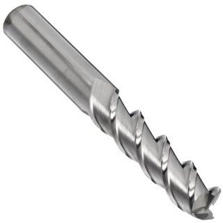 YG 1 E5982 Carbide Square Nose End Mill, Extra Long Reach, Uncoated (Bright) Finish, Finishing Cut, Non Center Cutting, 45 Deg Helix, 3 Flutes, 3.25" Overall Length, 0.25" Cutting Diameter, 0.25" Shank Diameter