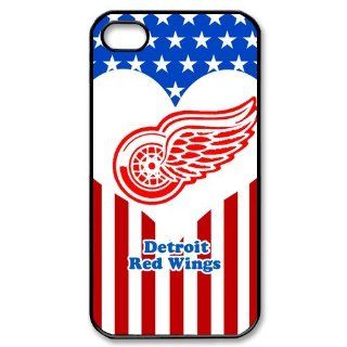 Custom Your Own NHL Detroit Red Wings Iphone 4 4S USA National Flag personalized Case Cover Cell Phones & Accessories