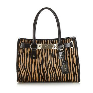 J by Jasper Conran Designer black tiger striped mini tote bag