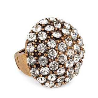 Butterfly by Matthew Williamson Crystal embellished gold dome adjustable ring