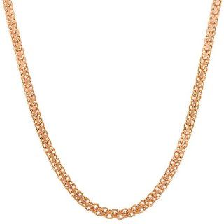 18 Karat Rose Gold over Sterling Silver 3 mm Bismark Chain (18 Inch) Chain Necklaces Jewelry