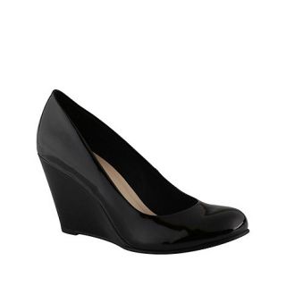 Call It Spring Black patent leatherette high heel foroumba wedge shoes