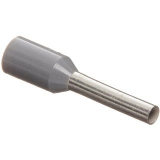 Panduit FSD76 8 D Insulated Ferrule, Single Wire DIN End Sleeve, 20 AWG Wire Size, Gray, 0.11" Max Insulation, 15/32" Wire Strip Length, 0.05" Pin ID, 0.31" Pin Length, 0.55" Overall Length (Pack of 500) Terminals Industrial &