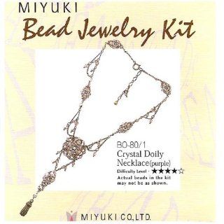 Create Your Own Miyuki Glass Bead Kit Purple Doily Necklace