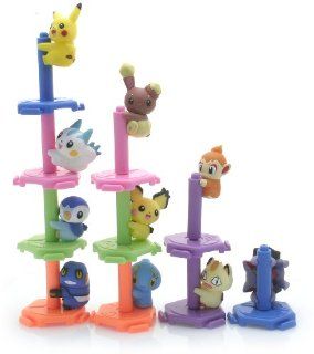 Set of 10 Pokemon Climbing Kids Figures Buneary, Chimchar, Croagunk, Gliscor, Manaphy, Meowth, Pachirisu, Pichu, Pikachu, Piplup (Japanese Imported) Toys & Games
