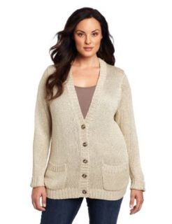 Jones New York Women's Plus Size Chainette Sweater, Gold, 3X