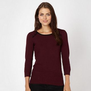 Red Herring Winter berry button trimmed jumper